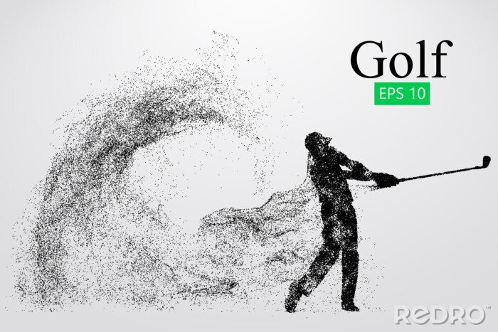 Sticker  Silhouette d'un joueur de golf. Illustration vectorielle