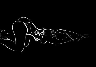 Sticker  silhouette d'une fille érotique sexy