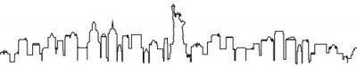 Silhouette d'une ligne de la ville de New York - stock vector