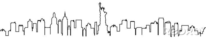 Sticker  Silhouette d'une ligne de la ville de New York - stock vector