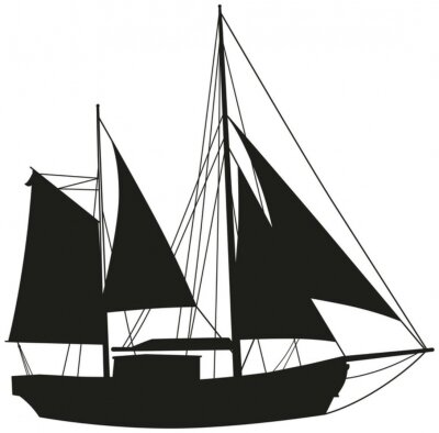 Sticker  Silhouette de bateau Voilier de voile