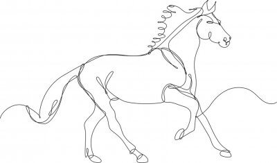 Sticker  Silhouette de cheval dans le style d'art en ligne