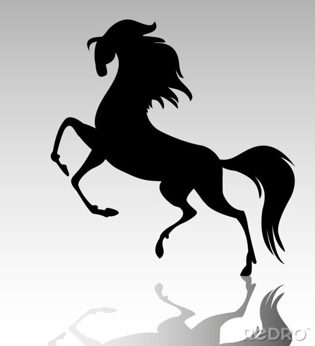 Sticker  Silhouette de cheval noir