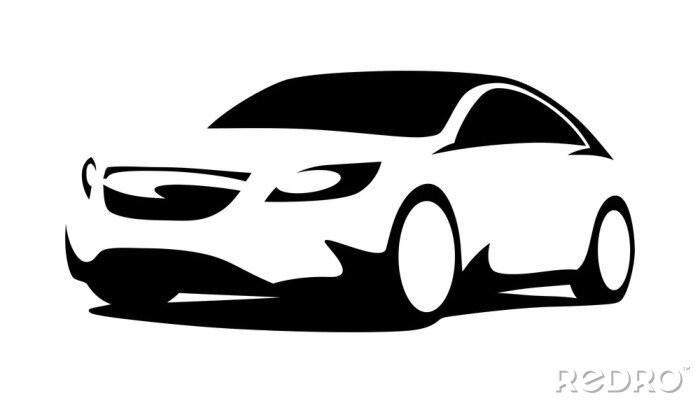 Sticker  silhouette de voiture moderne