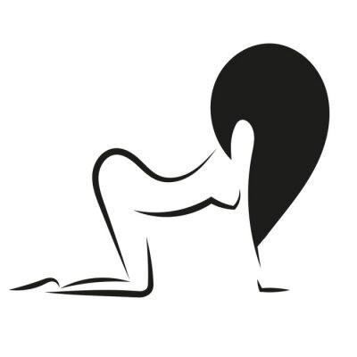 Sticker  silhouette femme cul