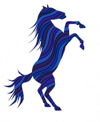 Silhouette lumineuse de couleur d'un cheval - un symbole de l'année 2014