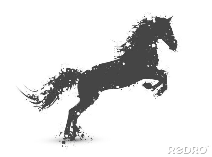 Sticker  Silhouette noire d'un cheval