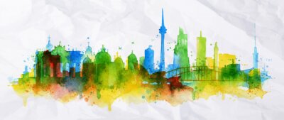 Sticker  Silhouette overlay city Berlin