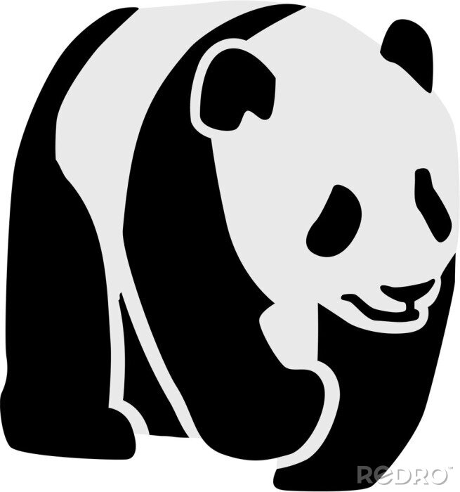Sticker  Silhouette, panda