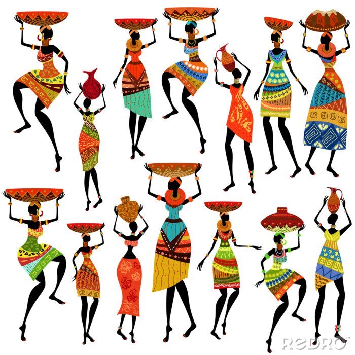 Sticker  Silhouettes de belles femmes africaines