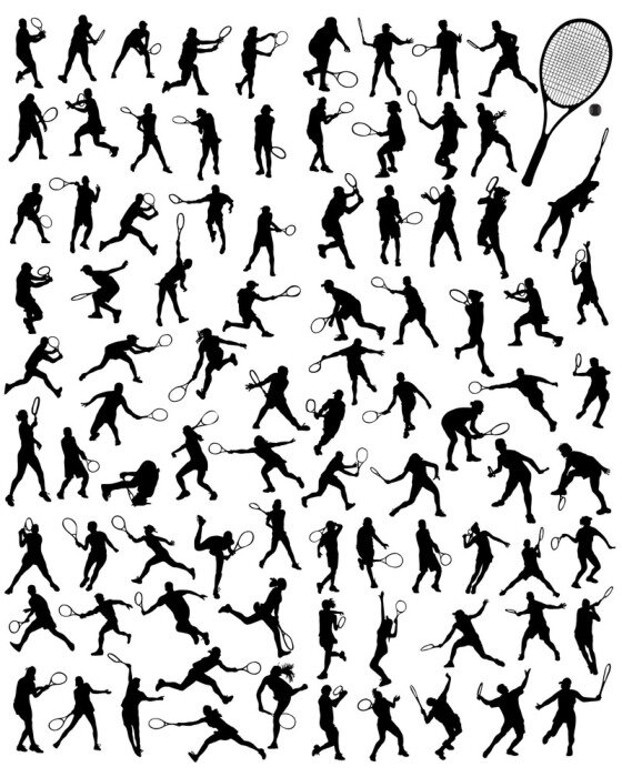 Sticker  Silhouettes de joueurs de tennis