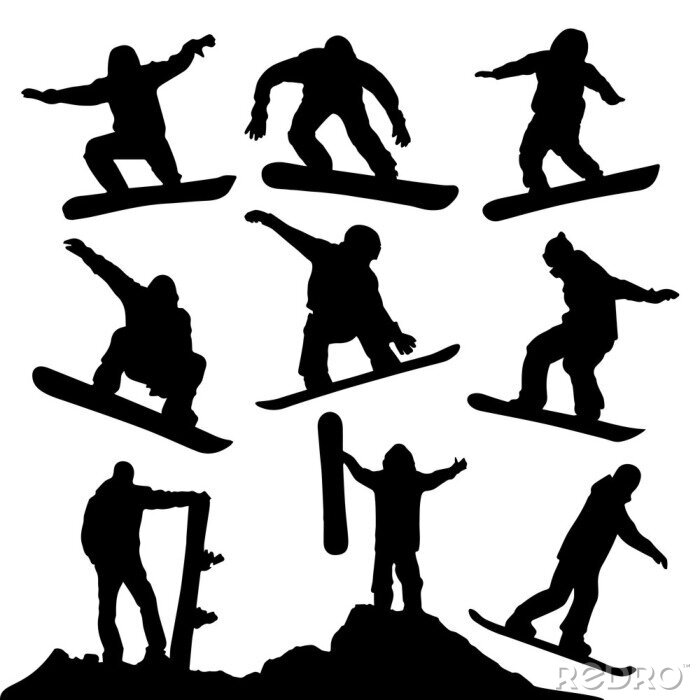 Sticker  Silhouettes de Snowboard