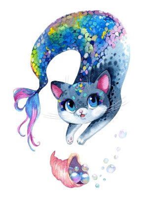 Sticker  Sirène chat magique