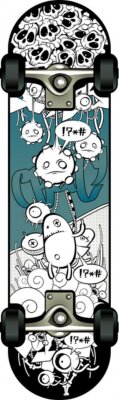Sticker  Skateboard avec graffiti