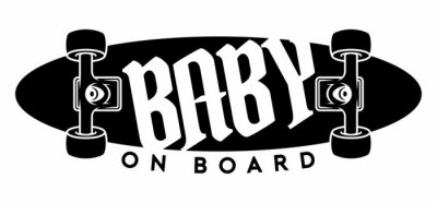 Sticker  Skateboard avec texte Baby on Board
