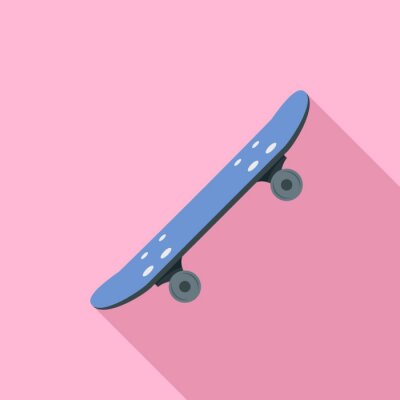 Sticker  Skateboard bleu et fond rose