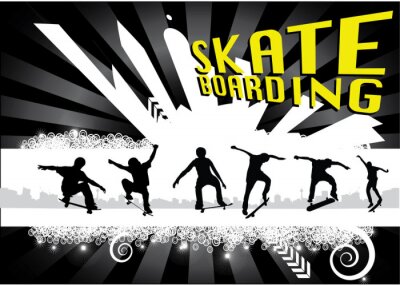 Sticker  Skateboard dans un parc