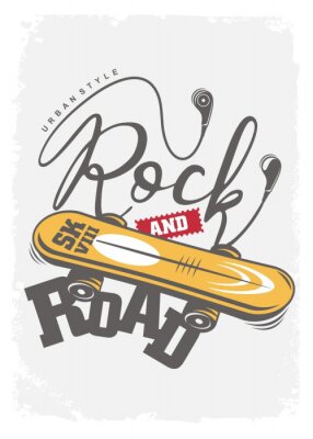 Sticker  Skateboard et écouteurs