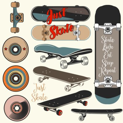 Sticker  Skateboard et éléments vintage