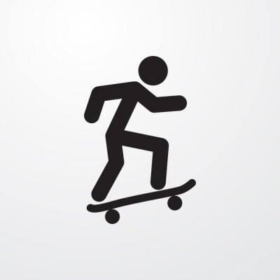 Sticker  Skateboard et icône humaine