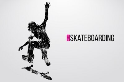 Sticker  Skateboard et illustration avec texte