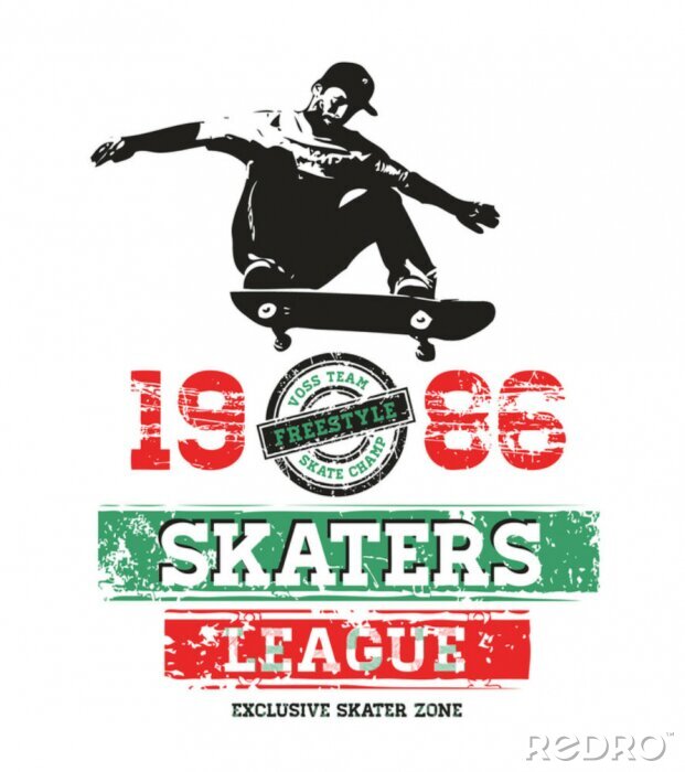 Sticker  Skateboard et skateur en plein saut