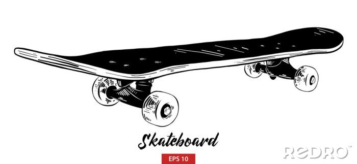 Sticker  Skateboard monochrome