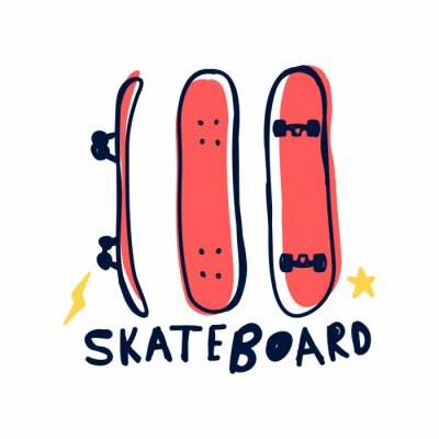 Sticker  Skateboard rouge
