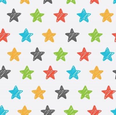 Sticker  Sketchy star seamless background