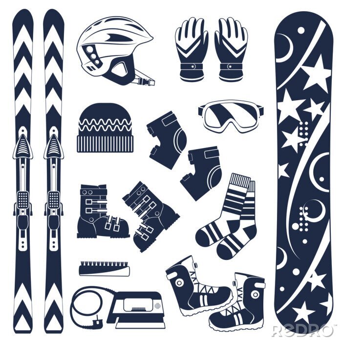 Sticker  Ski. Sports extrêmes d'hiver.