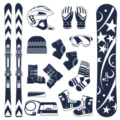Sticker  Ski. Sports extrêmes d'hiver.