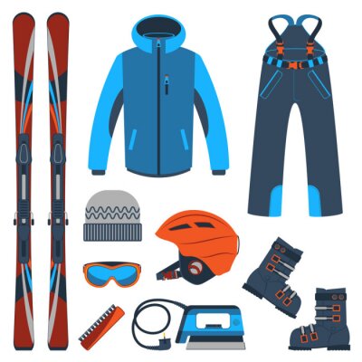 Sticker  Ski. Sports extrêmes d'hiver.