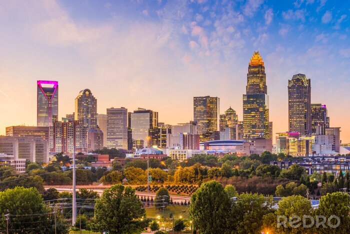 Sticker  Skyline de la Caroline du Nord aux États-Unis