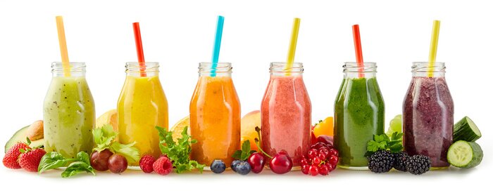 Sticker  Smoothies aux fruits frais et sains avec des ingrédients