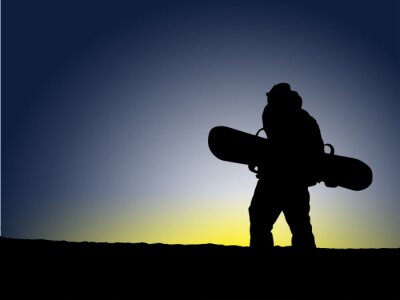 Sticker  Snowboard Sunset