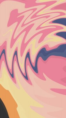 Sticker  Soft aesthetic abstract background with flowers illustration - using colorful pastel color palette