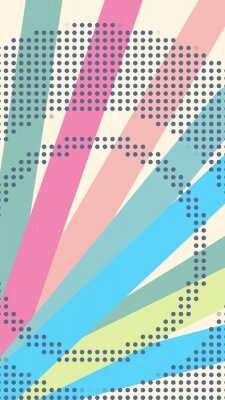 Sticker  Soft aesthetic abstract background with flowers illustration - using colorful pastel color palette