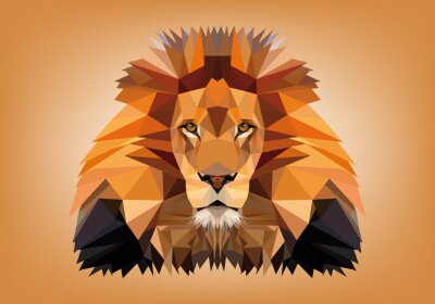 Sticker  Solides géométriques de tête de lion de lion