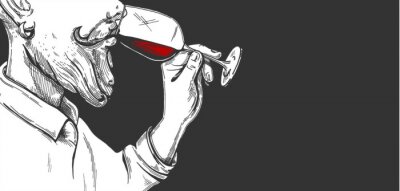 Sticker  sommelier essayant du vin