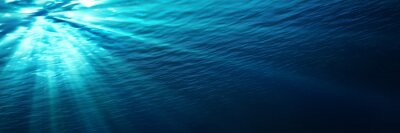 Sticker  sous-marine - bleu brillant dans profond de la mer