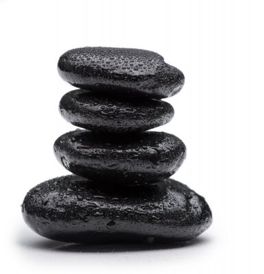 Sticker  Spa pierres sur fond blanc isolé