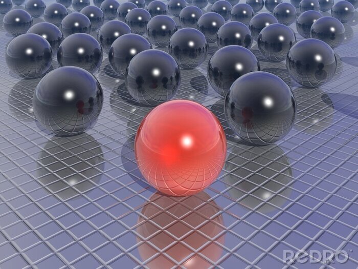 Sticker  Sphères sur fond brillant