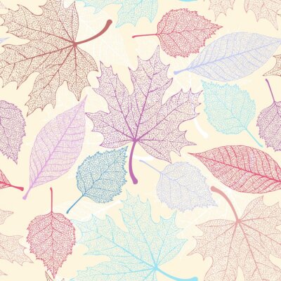 Papier peint à motif  Squelette, feuilles, seamless