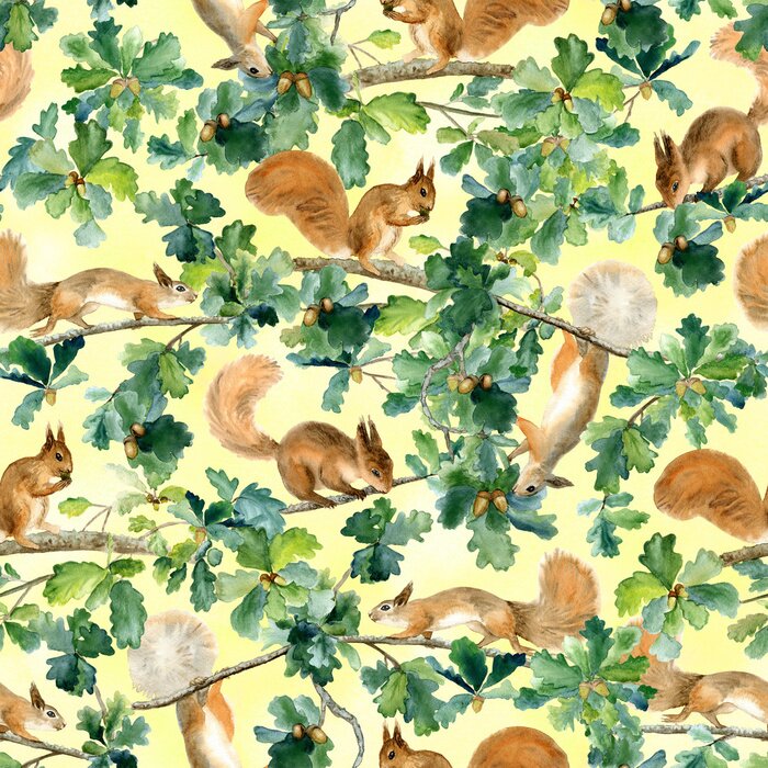 Sticker  squirrels and oak