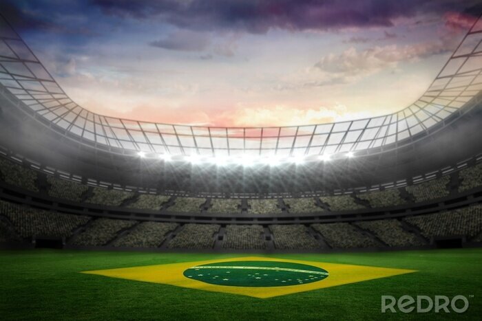 Sticker  Stade avec le drapeau du Brésil