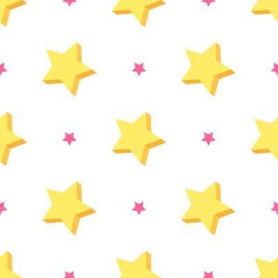 Sticker  Starry Seamless Pattern Vector Illustration
