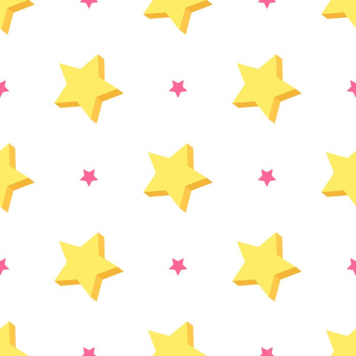 Sticker  Starry Seamless Pattern Vector Illustration