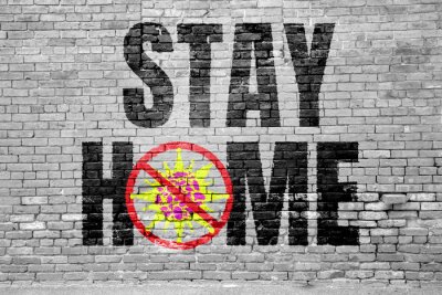 Sticker  Stay Home and Stop the Virus Graffitti