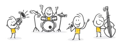 Sticker  Stick figures / stick figures: musique, musiciens, concert. (N ° 256)