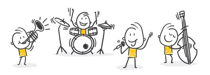 Sticker  Stick figures / stick figures: musique, musiciens, concert. (N ° 256)